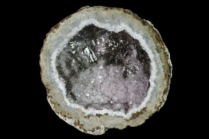 Las Choyas Coconut Geode Half with Quartz & Calcite - Mexico #145850